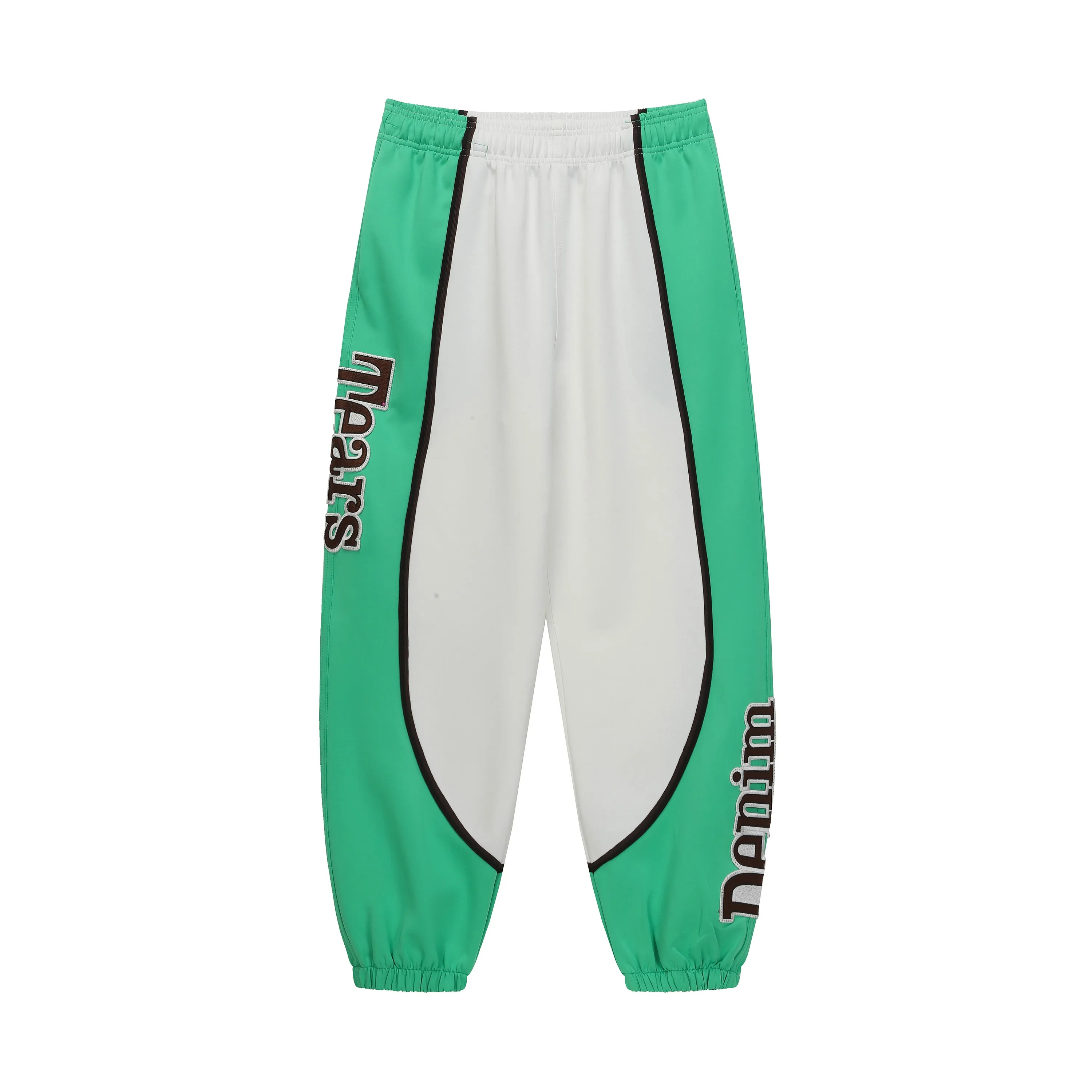 P140 8808# DENIM TEARS Kapok European and American trendy brand high-quality air layer casual pants suit. Fabric weighs 320 grams. Threads are customized and dyed in the same color. Color Gray Green Size S-XL